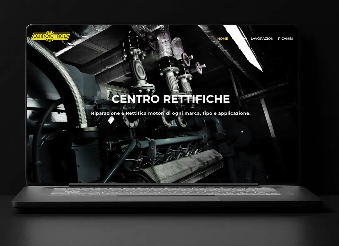 Homepage realizzata da MCWD per officina meccanica Centro Rettifiche