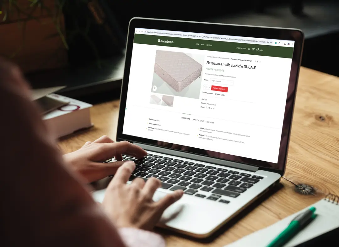 Sviluppo e-commerce materassi Dormibene – progetto digitale firmato MCWD